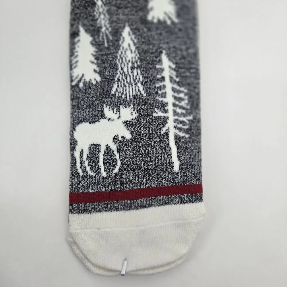 Lazy One‎ Take A Hike Crew Socks Cotton Blend Moose Pine Tree Womens Mens Unisex